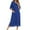 Blue, variant on Women Zipper Up Robe Comfy 3/4 Sleeve Zip Front Nightgowns with Pockets Soft Breathable Side Slit Long House Coat