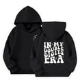 thumbnail image 3 of Tfken Toddler Children Boys Hoodies Letter Print Hooded Tops Fashion Trendy Long Sleeve Black Sweatshirt Size 7-8 Years, 3 of 5
