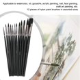 thumbnail image 4 of Pinceles De Acuarela, Pinceles Multiusos Para Pintura Acrílica, Pelo De Nailon, 12 Piezas, Tamaños Surtidos Para Manualidades, 4 of 7