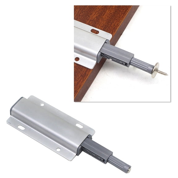 CIMAXIC Cabinet Push Latch Plated Silver Aluminium Alloy with Smooth Silent Closing