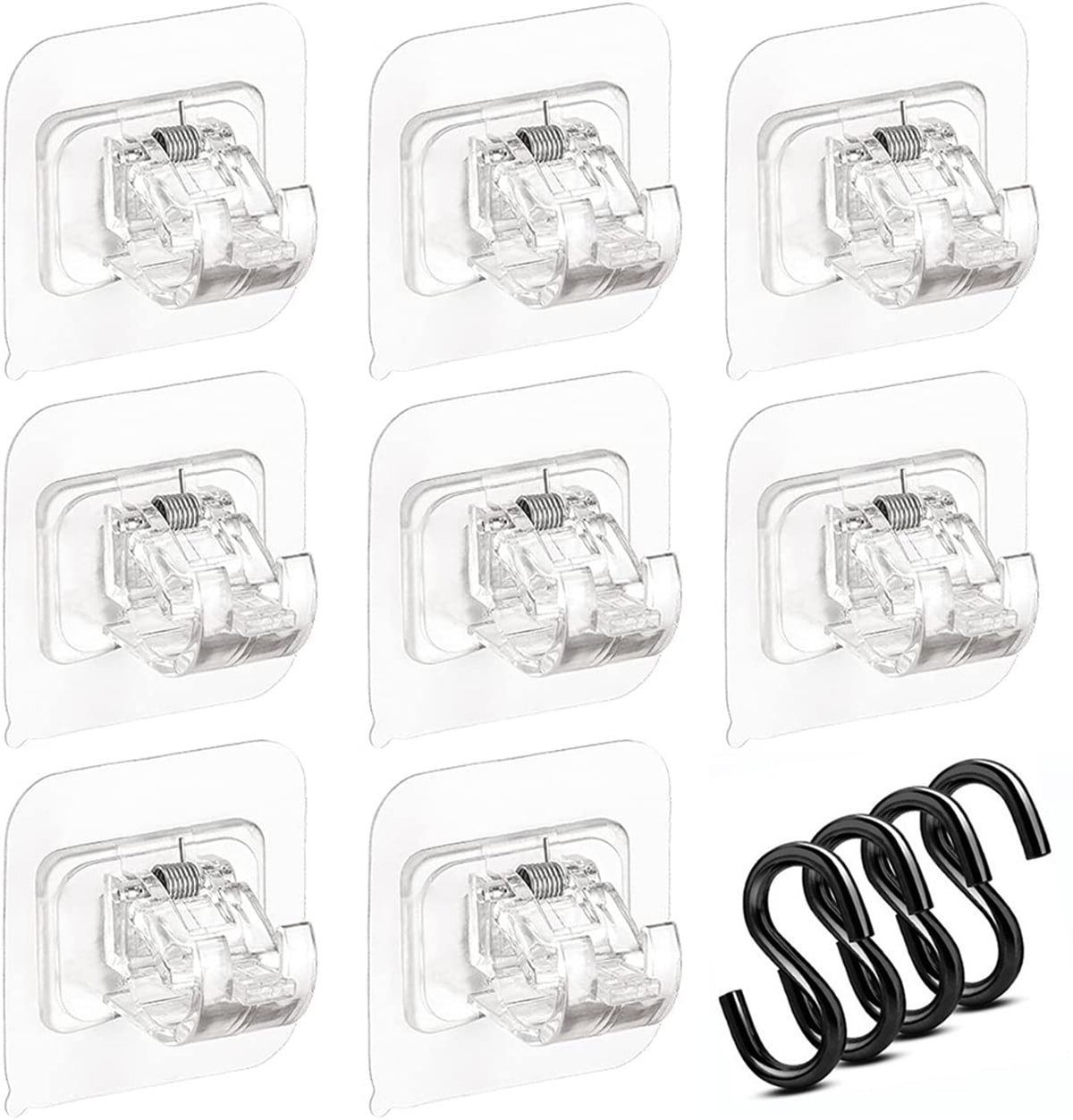 Freaki No Drill Curtain Rod Brackets, 8PCS Self Adhesive Curtain Rod