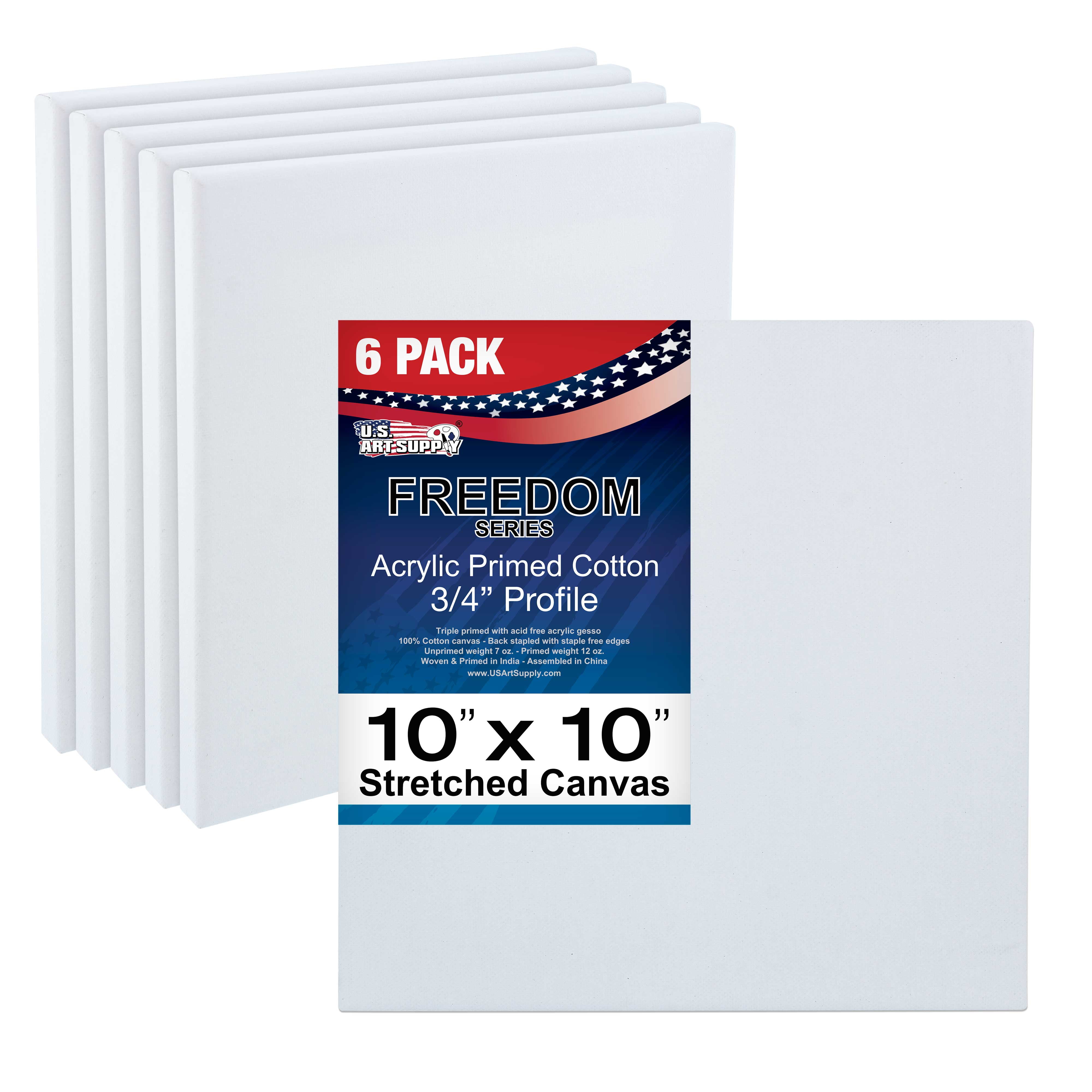 Blank Primed Cotton Wall Mountable Painting Boards Ideal for Oil & Acrylic Paints Pack of 4 Pre-Stretched 20 x 10 Artists Canvases 