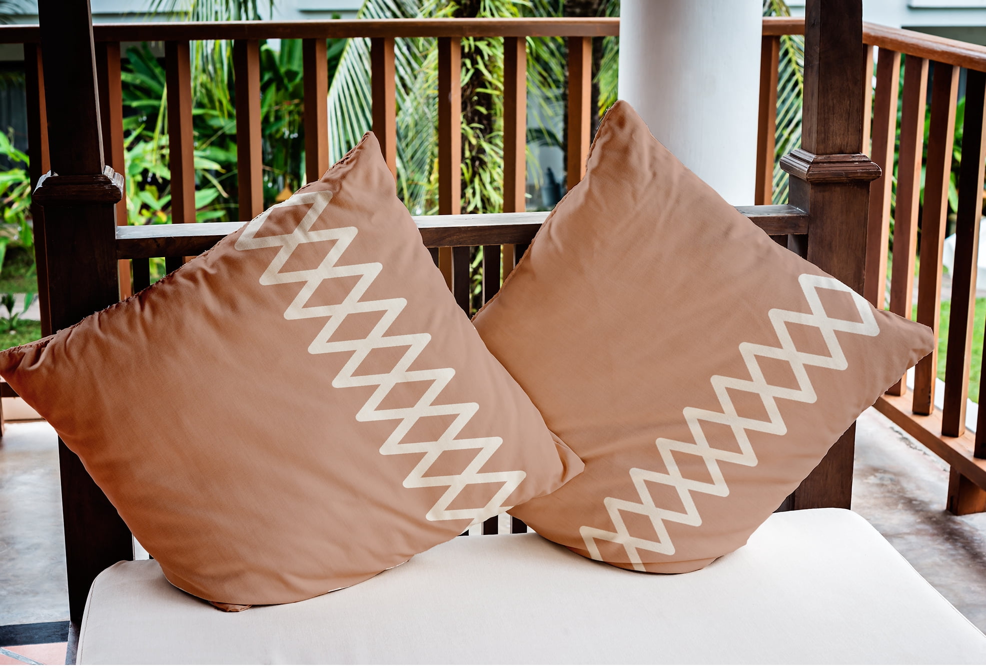 Simply Daisy 18" x 18" Zipper Stripe Nautical Indoor/Outdoor Throw Pillow