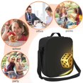 thumbnail image 5 of Pofeuu Golden Dice Print Lunch Bag Women Insulated Lunch Box Reusable Leakproof Large Spacious Cooler Tote for Women Men, 5 of 7