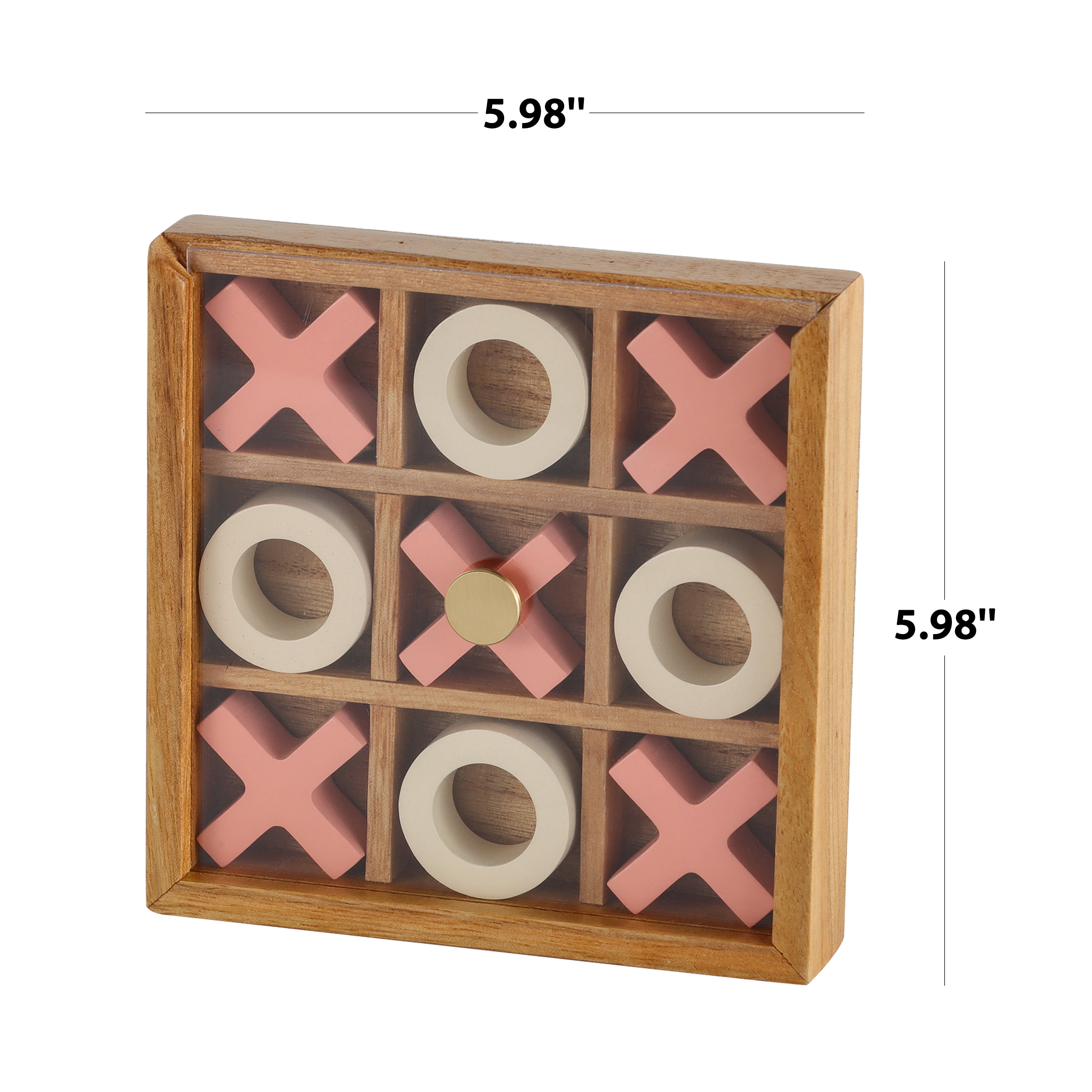 Mainstays by Becky G Decorative Blue and Wood Tabletop Tic Tac Toe