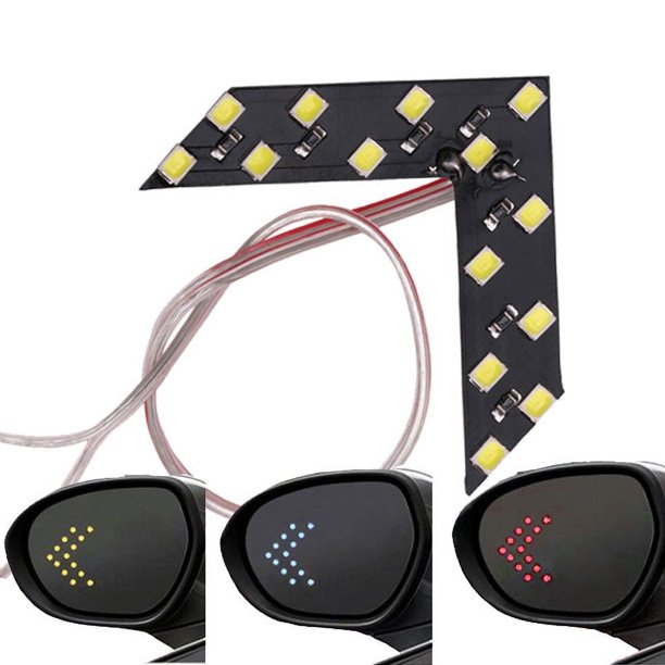 Luz LED de señal de giro de estilo de coche, paneles de flecha de espejo retrovisor, luz indicadora, Bombilla de señal de espejo retrovisor, 12V, 14 SMD, amarillo, 1x