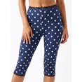 thumbnail image 4 of Pantalones capri para mujer, cintura elástica con ribete de encaje, largo 3/4, estilo cropped, para uso diario informal., 4 of 9