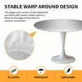 thumbnail image 2 of Elastic Fitted Round Tablecloth, Grey Ombre Waterproof Stretch Table Cover for 36"-44" Tables, Gray White Gradient Modern Abstract Art Washable Outdoor Tablecloths for Patio, Picnic, Camping, 2 of 9