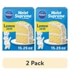 (2 pack) Pillsbury Moist Supreme Lemon Cake Mix, 15.25 oz Box