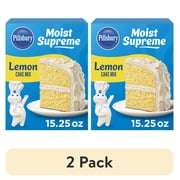 (2 pack) Pillsbury Moist Supreme Lemon Cake Mix, 15.25 oz Box