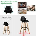 thumbnail image 5 of Giantex Set of 2 Dining Room Chair w/ Solid Beech Wood Legs, Upholstery High Chair Set, Scandinavian Kitchen Chair w/ Footrest, Retro Bar Stools for Living room, Loadable Up to 330 LBS, Black, 5 of 9