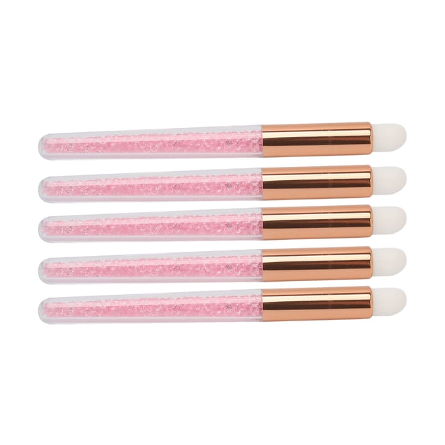 Cepillo De Pestañas De Cristal, Cepillo De Labios De Cristal Con Brillo, 5 Piezas, Lana De Fibra, Portátil Multifuncional Para Maquillaje