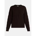 thumbnail image 5 of Scenario Women's Crewneck Cable Knit Mid-weight Sweater, Sizes XS-XXXL, 5 of 5