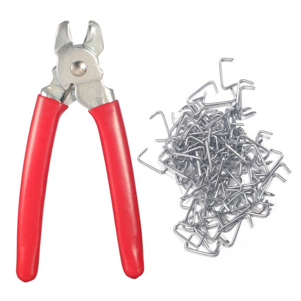 Hog Ring Pliers and 100pcs Hog Rings 3/4" Kit for Animal Pet Cages