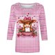 thumbnail image 5 of Xuyuer Valentine T Shirts Love Heart Printed Graphic Tee Tops Women's Casual 3/4 Sleeve T-Shirts Round Neck Cute Tunic Tops Basic Tees Blouses Business Work Tee Top Spring Shirts, 5 of 6