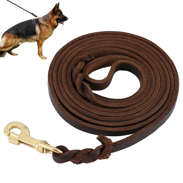 Muyoka Correa de cuero trenzado Premier para perros de 6/8/10 pies para perros fuertes, medianos y grandes, correa de entrenamiento de cuero resistente (10 pies) Muyoka Hogar
