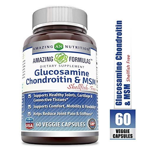 Amazing Formulas Glucosamine Chondroitin & MSM Shellfish Free 60 Veggie
