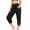 Black, variant on Joernso Women Casual Yoga Pants Wide Waistband High Waist Cropped Pants Pockets Design Solid Color Stretchy Sport Pants