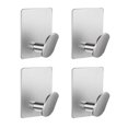thumbnail image 1 of Hanger Hook 4pcs Free Toalla Almacenamiento Auto Adhesivo Sin Perforación (plata), 1 of 7