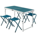 Decathlon Quechua Camping Folding Table with 4 Chairs (Blue)