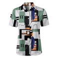thumbnail image 5 of QASIEATN Women's Retro Shirt Women's Satin Printed Short Sleeved Shirt Vacation Style Shirt, 5 of 7