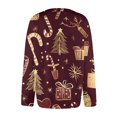 thumbnail image 6 of Women's Fashion Christmas Printed Long Sleeve Knitted Cardigan Button Down Jacket for Holiday Casual Wear and Women's Outerwear with Festive Design,Coffee,M, 6 of 6