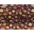thumbnail image 4 of oneOone Velvet Maroon Fabric Florals Sewing Craft Projects Fabric Prints By Yard 58 Inch Wide-L4, 4 of 4