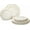 J. Imperial Ivory & Gold, variant on " OCCASIONS " 50 Plates Pack (25 Guests)-Heavyweight Wedding Party Disposable Plastic Plate Set -(25x10.5'' Dinner + 25x8'' Salad/Dessert) (Imperial in White & Silver Rim)