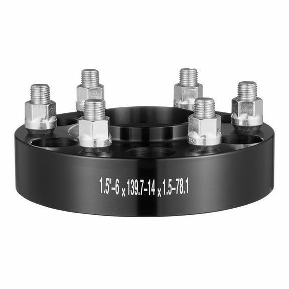 KFFKFF Hubcentric Wheel Spacers, 1.5-inch 6x5 Adapters, 6 Lug Forged Design, 78.1 mm Bore with M14 x1.5 Studs, Compatible with 1995-2023 Chevrolet, GMC, Cadillac Models, Set of 4, Black