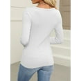thumbnail image 3 of Womens Long Sleeve Scoop Neck Shirts Knit Tops Slim Fitted Tees Basic Casual Fall Outfits, 3 of 6