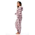 thumbnail image 3 of Just Love Buffalo Plaid Adult Onesie Sherpa Lined Hoody One Piece Pajamas (Pink Buffalo Plaid, X-Small), 3 of 4