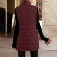 thumbnail image 6 of QTISFD Women's Puffer Vest Zip Up Sleeveless Plaid Solid Puffy Jackets Fall Winter Casual Loose Comfy Mid Length Coats Jacket, 6 of 9