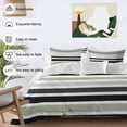 thumbnail image 3 of 3 Piece Sage Green Black Stripe Duvet Cover Set Queen Size,Microfiber Comforter/Quilt Cover with Corner Ties and 2 Pillowcases,Modern Abstract Coarse Striped All Season Bedding with Zipper Closure, 3 of 8