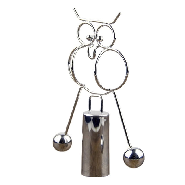 Oficina en casa Decoración de escritorio Columpio Balance giratorio Juguete Litting Iron Person SM SunniMix búho artesanal de equilibrio