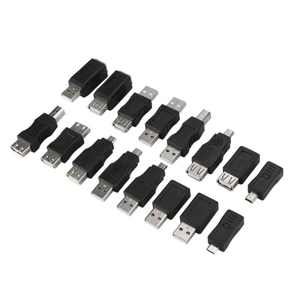 ZOUSSIQI 16PCS Multipurpose USB2.0 Adapter Converter USB Male to Female Micro USB EL225#56211
