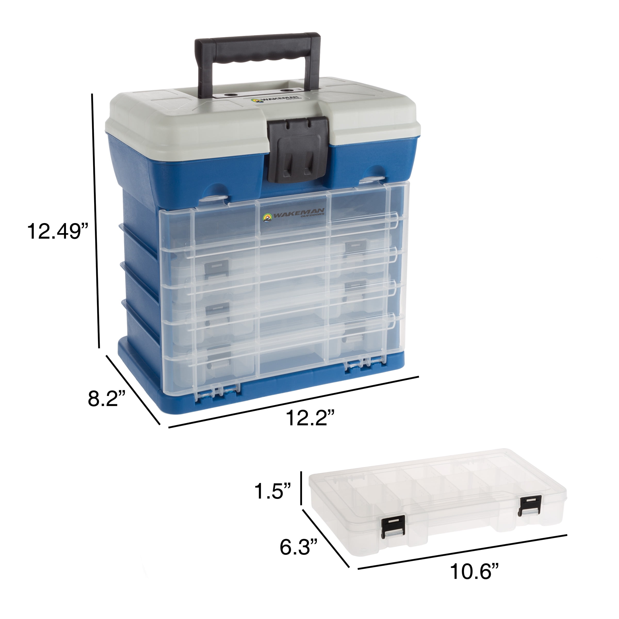Tackle Box Organizer - Durable Plastic Storage Tacklebox and Craft Supplies  by Wakeman.
