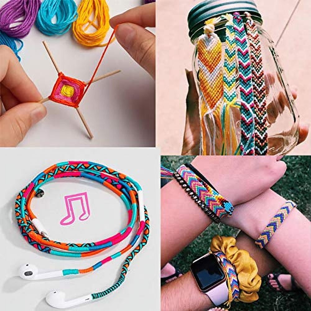 MOYYON 122 Skeins Embroidery Floss - Embroidery Thread - Friendship Bracelet String with Free Set of 30 Pcs Floss Bobbins for Cross