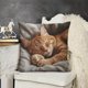 thumbnail image 5 of CaiYueKe Cats Linen Pillow Cover Decorative Cushion Case Bohemian Style Sofa Bed Throw Pillowcase Home Decor Accent Pillow Shams for Living Room Bedroom, 5 of 7