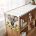 thumbnail image 6 of Modern Elephants Table Runner, Spring Summer Watercolor Sunflowers Daisy Cotton Linen Table Runners 120 Inches Long, Dresser Scarf Runner for Dining/Living Room/Kitchen/Square Tables 13''x120'', 6 of 9