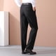 thumbnail image 4 of Pantalones largos para hombre, pantalones de traje con cremallera y bolsillo, pantalones rectos de tubo para negocios, pantalones de color liso, pantalones de poliéster para hombre., 4 of 9