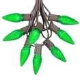 thumbnail image 1 of 25 Foot C9 LED Outdoor Lighting Patio Christmas String Light Set, Green, Brown Wire, 25 Bulbs, 1 of 5