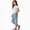 Blue, variant on Girls Cotton Linen Capri Pants Elastic Waist Cropped Trousers Summer Casual Side Split Beach Crop Pants