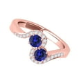 thumbnail image 3 of Aonejewelry 1.10 Ct Two Stone Tanzanite and Diamond Ring 14K Rose Gold, 3 of 4