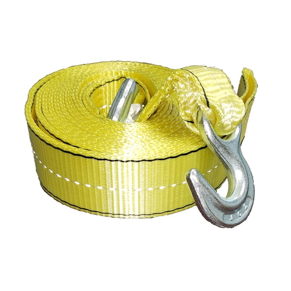 Everest 2" x 30' Reflective Tow Strap with Forged Hooks, 4,000 lb W/LL, 1-Pack