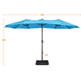 thumbnail image 5 of Topeakmart 15ft Outdoor Double-Sided Twin Patio Umbrella with Base & Crank & 2 Sandbags, Sky Blue, 5 of 14