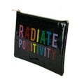 thumbnail image 5 of Ruby + Cash Radiate Positivity Glitter Makeup Bag Flat Cosmetic Pouch with Zipper, Black and Rainbow, 5 of 5