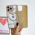 thumbnail image 4 of iPhone 13 Pro Max Case(6.7 inch), 3D Hollow Love Heart Pattern, Luxury Plating with Bling Sparkly Glitter Case,Soft TPU Shockproof Protective Case for 13 Pro Max for Women Girls（Gold）, 4 of 7