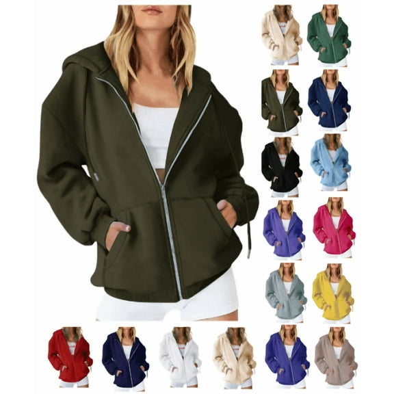 lmcalzta Womens Fleece Zip up Hoodie (S-5XL) Sweatshirts for Women Athletic Gym Workout Running Jacket(S-5XL)