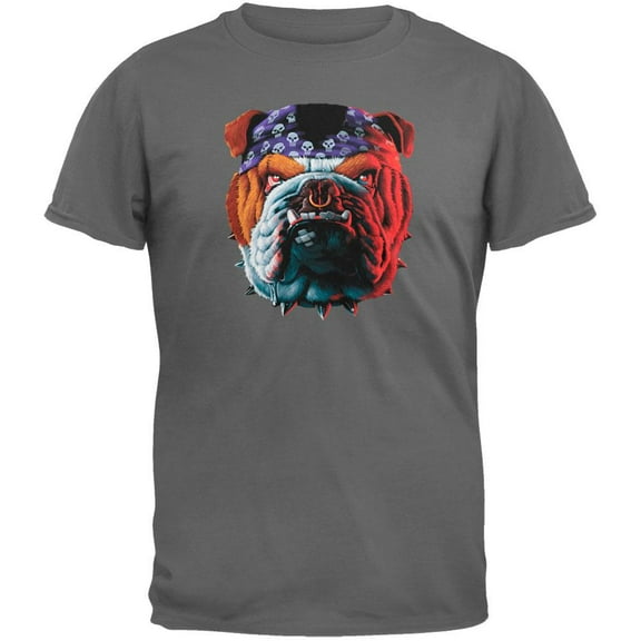 Tuff Dog Face Grey Adult T-Shirt