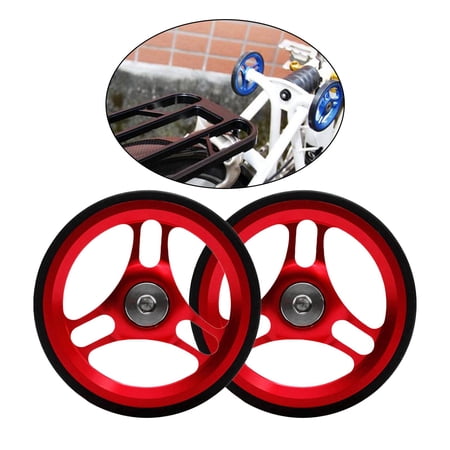 Folding Bike Leichtes Rad Foldable Transport Carry Wheels Pushing Refit Transportation Wheel for with Titanium Alloy Screws Red
